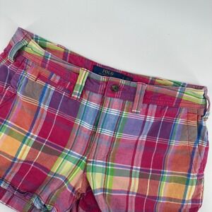Polo Ralph Lauren Plaid Shorts Women's Size 2 Pink Blue Purple Colorful‎
